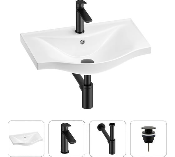 Изображение товара Раковина для ванной набор 4 в 1 Wellsee Bisou 201003502