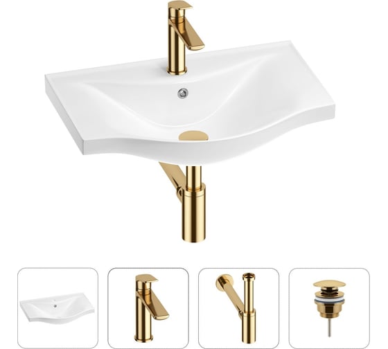 Изображение товара Раковина для ванной набор 4 в 1 Wellsee Bisou 201003503