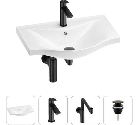 Изображение товара Раковина для ванной набор 4 в 1 Wellsee Bisou 201003542