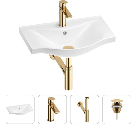 Изображение товара Раковина для ванной набор 4 в 1 Wellsee Bisou 201003483