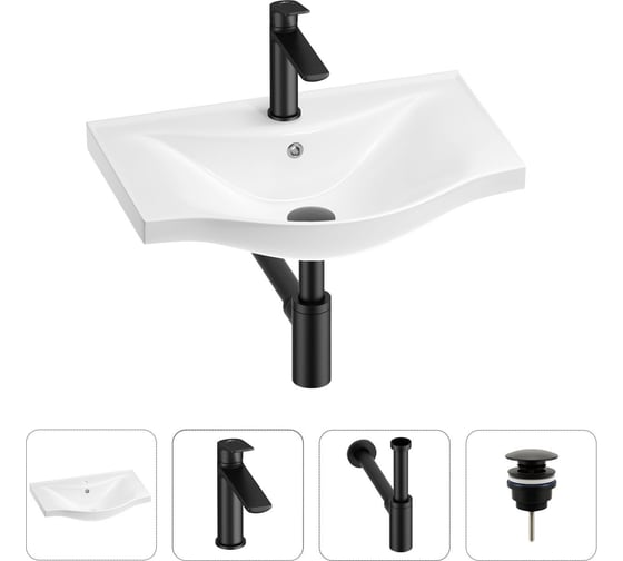 Изображение товара Раковина для ванной набор 4 в 1 Wellsee Bisou 201003452