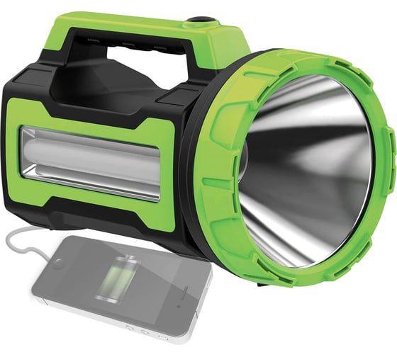 Изображение товара Аккумуляторный фонарь КОСМОС PREMIUM 10W LED, бок.пан. 3Вт, 3 реж раб, 479993 KOSAccu9110WUSB