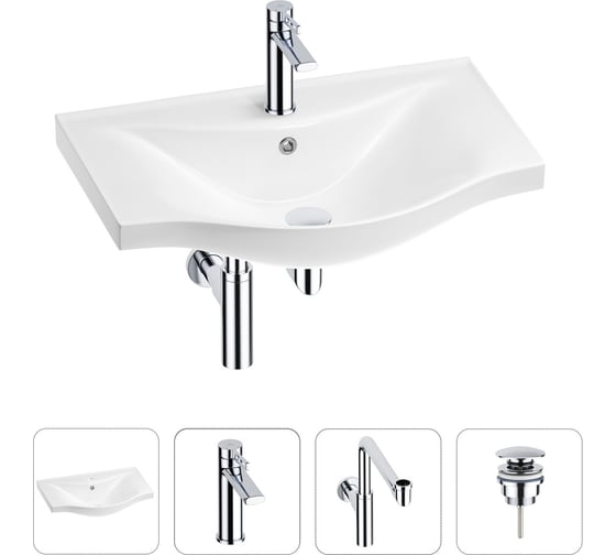 Изображение товара Раковина для ванной набор 4 в 1 Wellsee Bisou 201003596