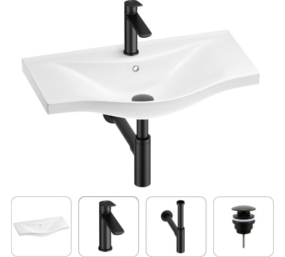 Изображение товара Раковина для ванной набор 4 в 1 Wellsee Bisou 201003632