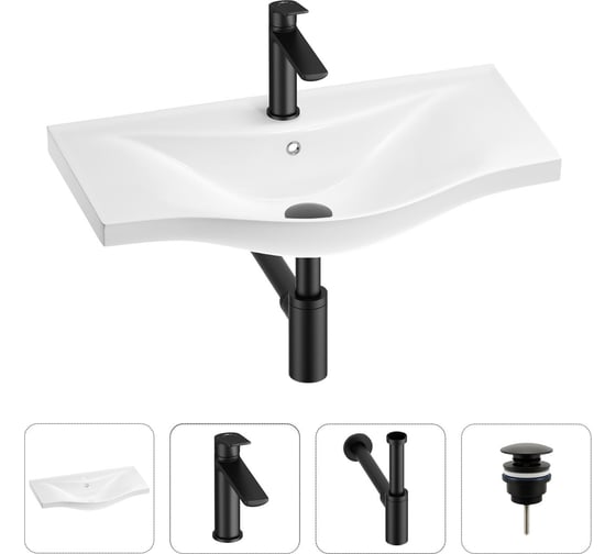 Изображение товара Раковина для ванной набор 4 в 1 Wellsee Bisou 201003602