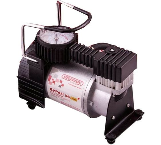 Изображение товара Металлический компрессор 35л/мин в прикуриватель Сумка, 7атм SKYWAY БУРАН-06 S02001008