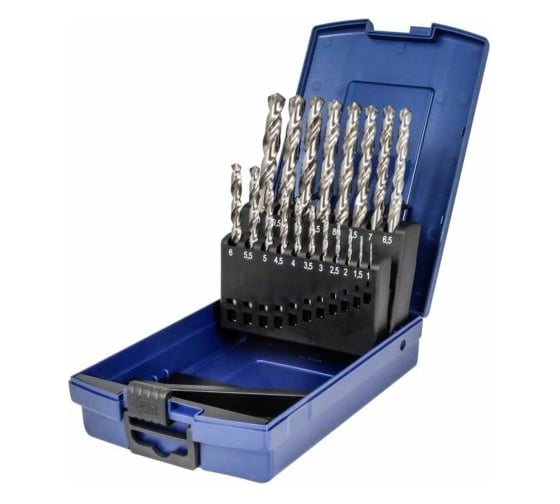 Изображение товара Набор сверл HSS Typ N DIN338 (19 шт; 1-10x0.5 мм) NORGAU 010046110