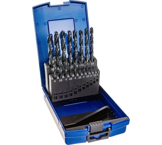 Изображение товара Набор сверл HSS Typ N DIN338 (19 шт; 1-10x0.5 мм) NORGAU 010031040