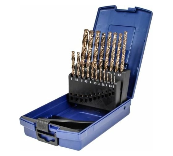 Изображение товара Набор сверл HSS-Co Typ N DIN338 (19 шт; 1-10x0.5 мм) NORGAU 010046210