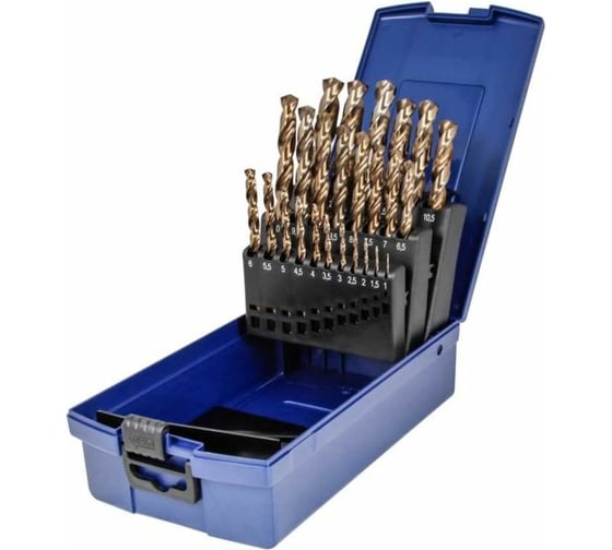 Изображение товара Набор сверл HSS-Co Typ N DIN338 (25 шт; 1-13x0.5 мм) NORGAU 010046213