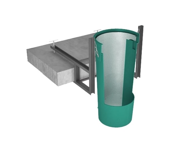 Изображение товара Усиленная прямая секция мусоросброса Экопром зеленая 510.1000.401.1