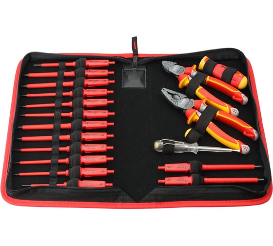 Изображение товара Набор диэлектрических стержней, рукоятки E-SMART, бокорезов и плоскогубцев с отверткой тестером Felo 06391904