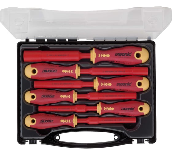 Изображение товара Набор диэлектрических отверток M-TECH Felo Ergonic в кейсе, 6 шт 41910636