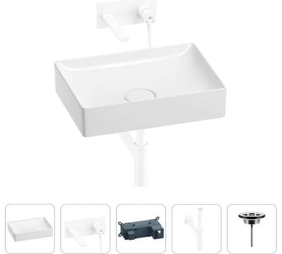 Изображение товара Раковина для ванной Wellsee Pure BY в наборе 4 в 1 201002680