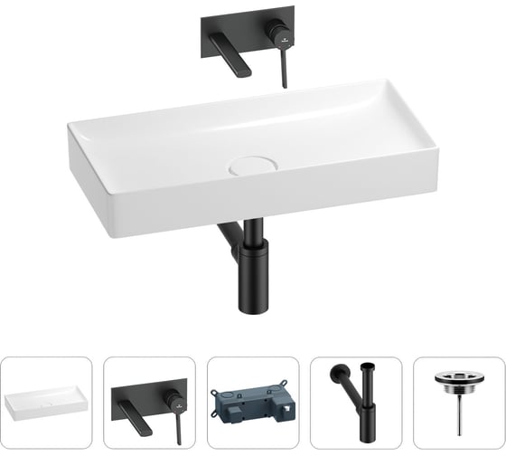 Изображение товара Раковина для ванной Wellsee Pure BY в наборе 4 в 1 201002717