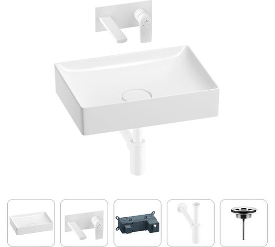 Изображение товара Раковина для ванной Wellsee Pure BY в наборе 4 в 1 201002615