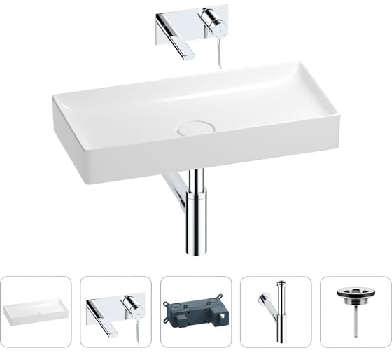 Изображение товара Раковина для ванной Wellsee Pure BY в наборе 4 в 1 201002776