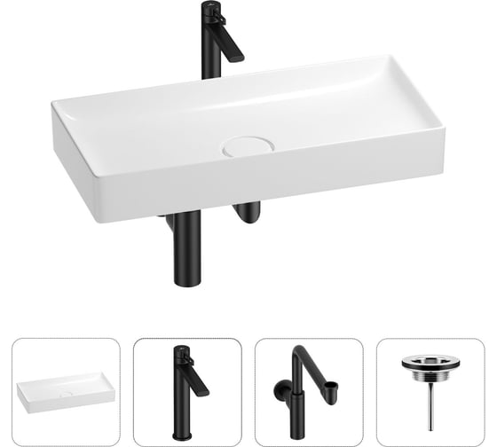 Изображение товара Раковина для ванной Wellsee Pure BY в наборе 4 в 1 201002787