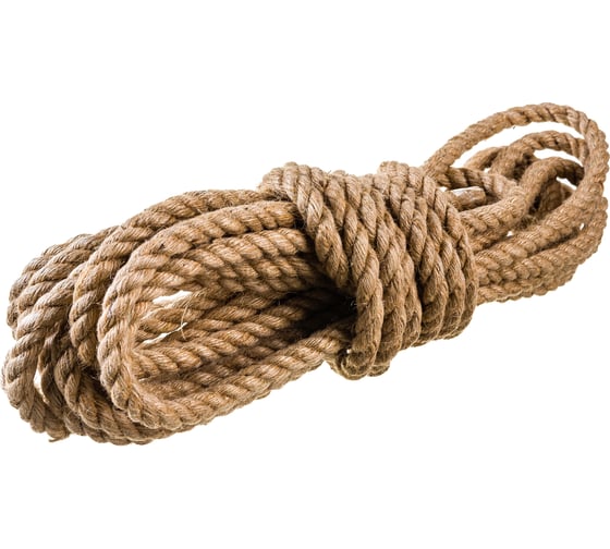 Изображение товара Джутовая крученая веревка ЩИТ ВД Д 3-х прядная д. 10 мм в мотках по 10 метров