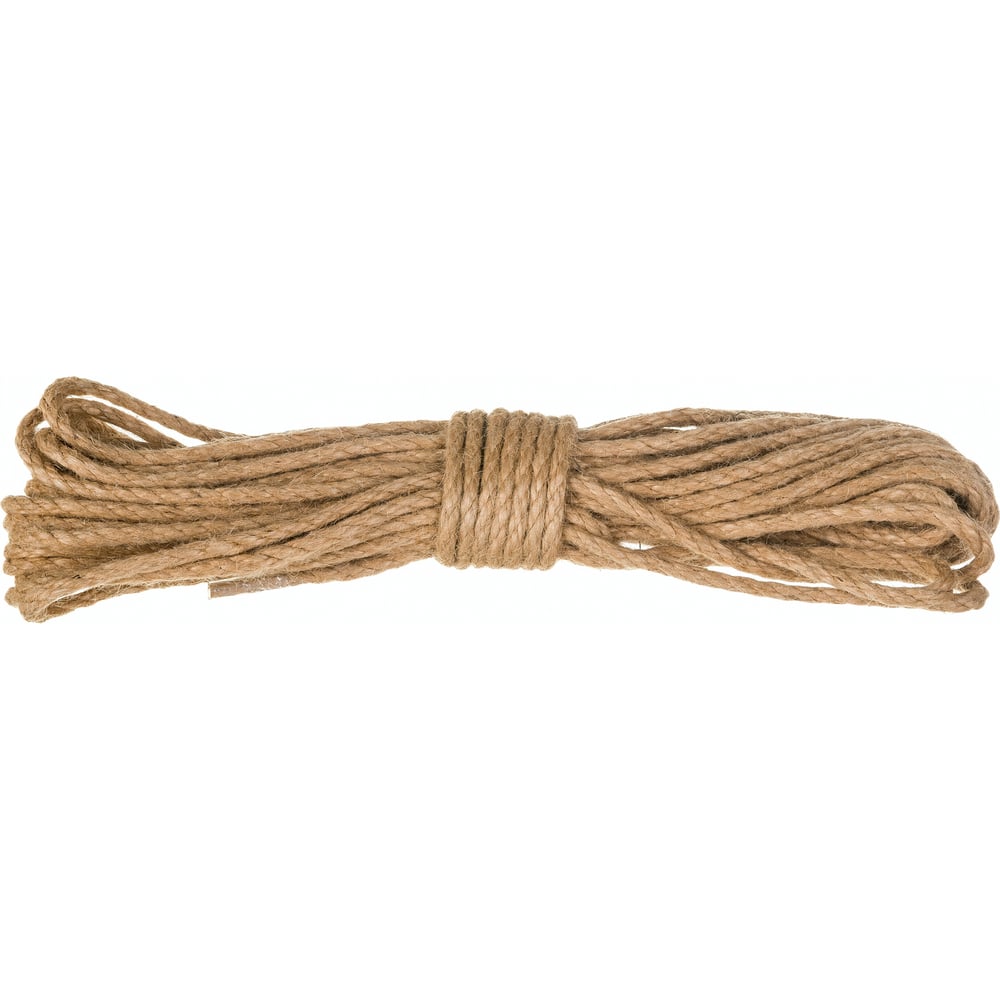 Крученая трехпрядная джутовая веревка ЩИТ веревка хлопчатобумажная сибшнур 6 мм 20 м уп