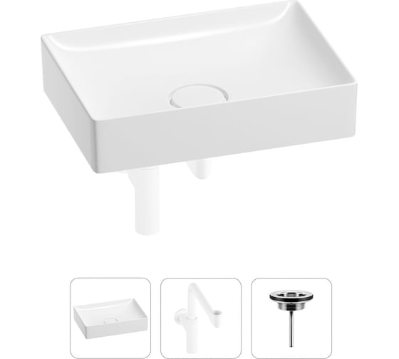Изображение товара Раковина для ванной Wellsee Pure BY в наборе 3в1 201001250