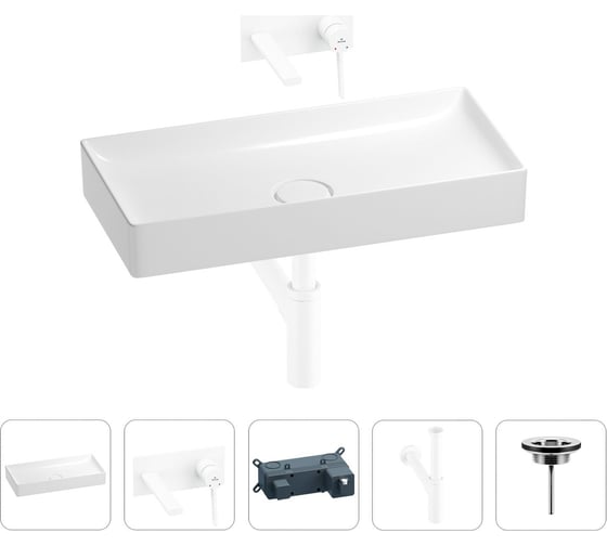 Изображение товара Раковина для ванной Wellsee Pure BY в наборе 4в1 201002780