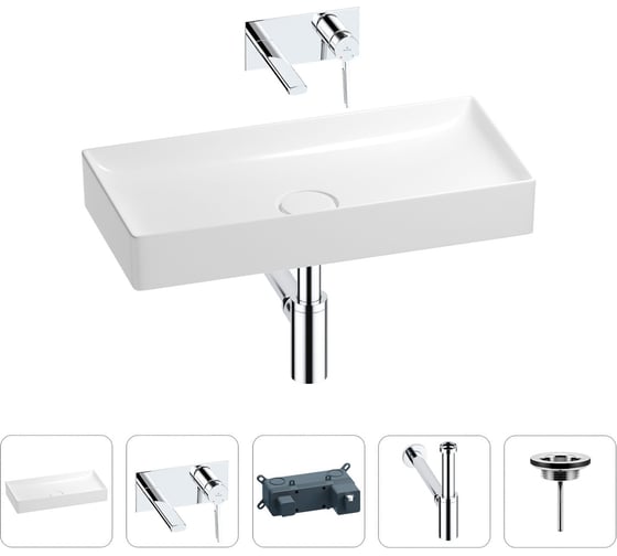 Изображение товара Раковина для ванной Wellsee Pure BY в наборе 4в1 201002716