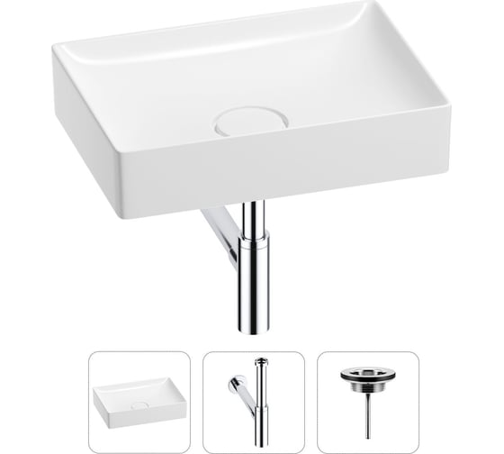 Изображение товара Раковина для ванной Wellsee Pure BY в наборе 3в1 201001241