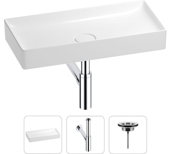 Изображение товара Раковина для ванной Wellsee Pure BY201001266 в наборе 3 в 1 201001266