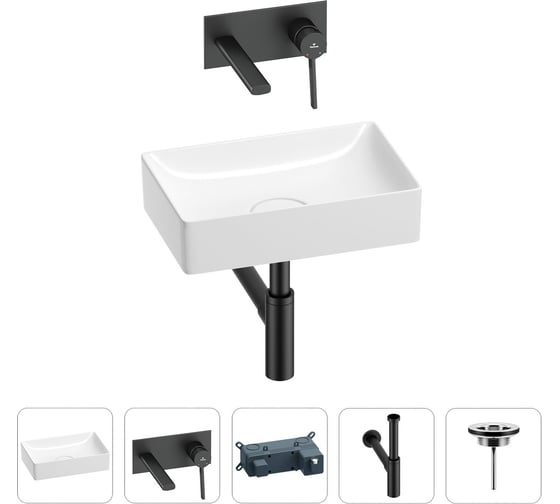 Изображение товара Раковина для ванной Wellsee Pure BY в наборе 4в1 201002582