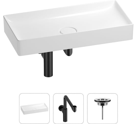 Изображение товара Раковина для ванной Wellsee Pure BY201001272 в наборе 3 в 1 201001272