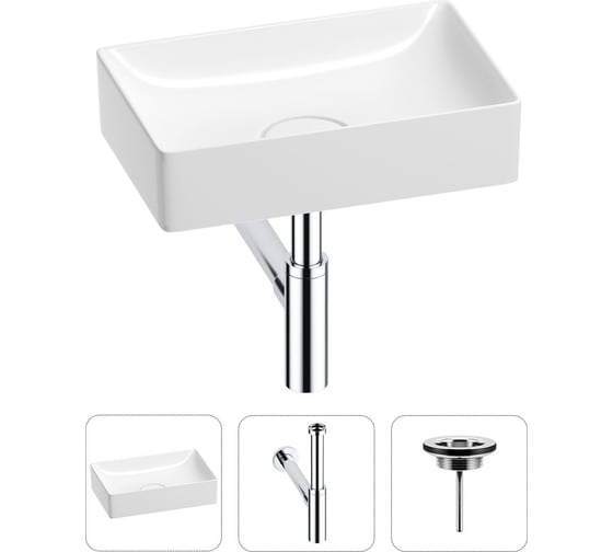 Изображение товара Раковина для ванной Wellsee Pure BY в наборе 3в1 201001216