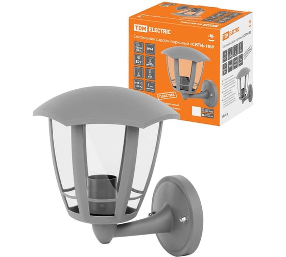 Изображение товара Садово-парковый светильник TDM ELECTRIC СИТИ НБУ 07-60-003 У1 6-ти гранник настенный вверх серый SQ0330-1324