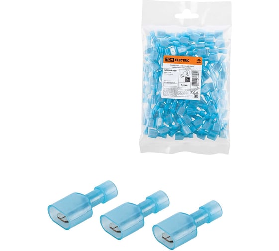 Изображение товара Разъем TDM ELECTRIC РпИп 2,5-6 плоский папа, нейлоновый, 100 шт. TDM ELECTRIC SQ0504-0011