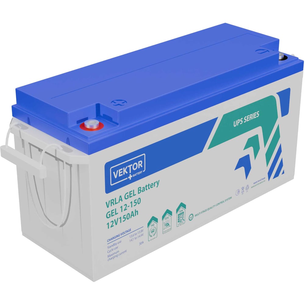 Изображение товара Аккумулятор GEL 12V 150Ач Vektor Energy 51446 для солнечных систем и резервных источников
