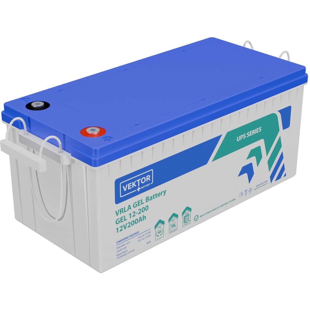 Изображение товара Аккумулятор GEL 12-200 Vektor Energy 51453 аккумуляторная батарея 200 Ач 12 В