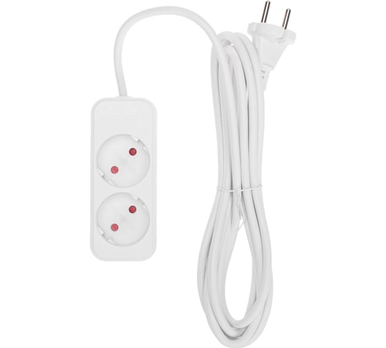 Изображение товара Удлинитель REXANT standard 2 гнезда, 3м, 2x1,0мм2, б/з, белый 13-4001