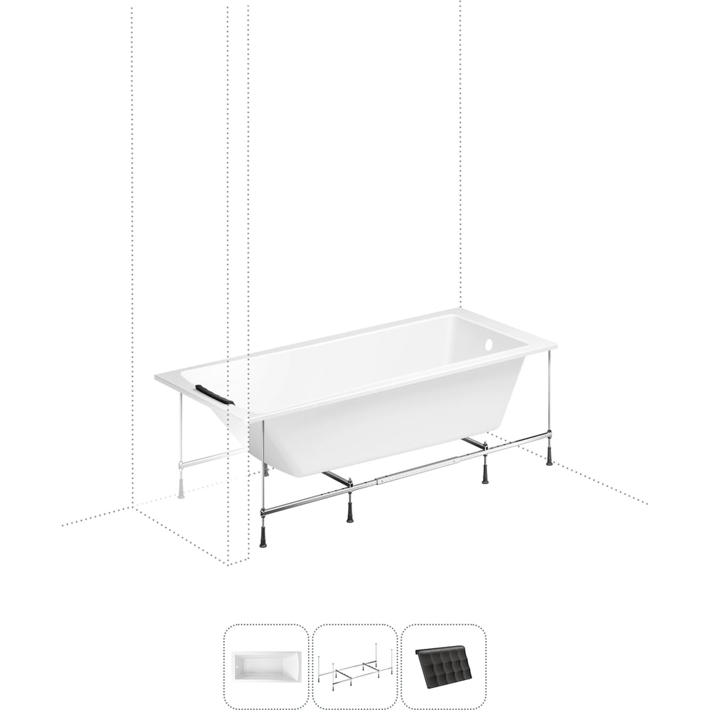 Изображение товара Акриловая ванна Lavinia Boho One 170х70 см прямоугольная белая