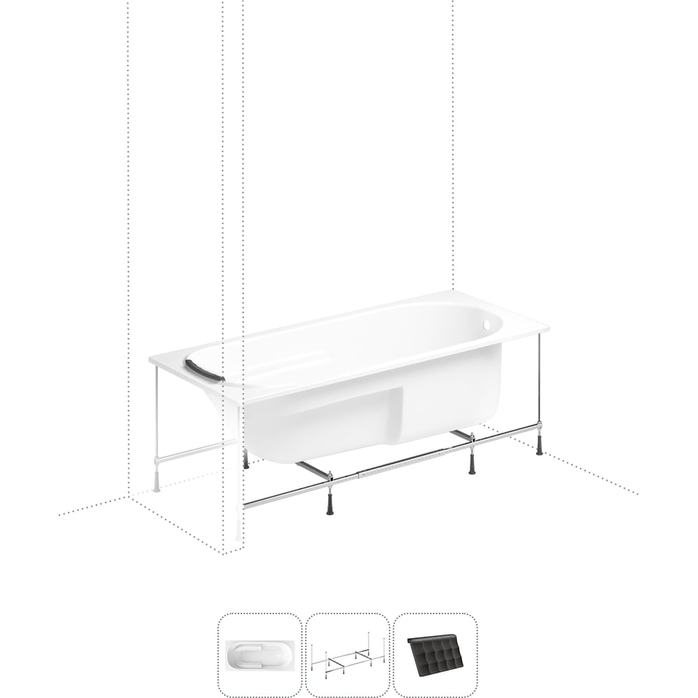 Изображение товара Акриловая ванна Lavinia Boho Bristol 170х75 см, 3 в 1