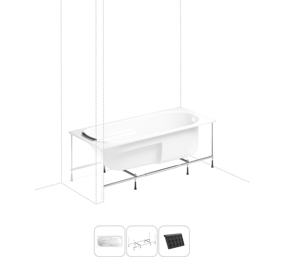 Изображение товара Акриловая ванна 170х75 Lavinia Boho Bristol в наборе 3 в 1 S1-3502007P