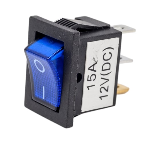 Изображение товара Клавишный выключатель REXANT 12v, 15а, (3с), on-off, синий, с подсветкой, mini (rwb-206-1, sc-768) 10 штук 36-2171