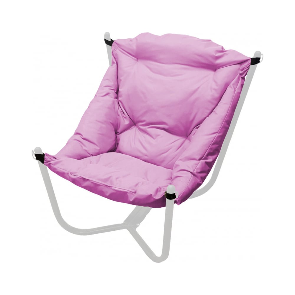 Изображение товара Кресло M-GROUP ЧИЛ с розовой подушкой и белым каркасом