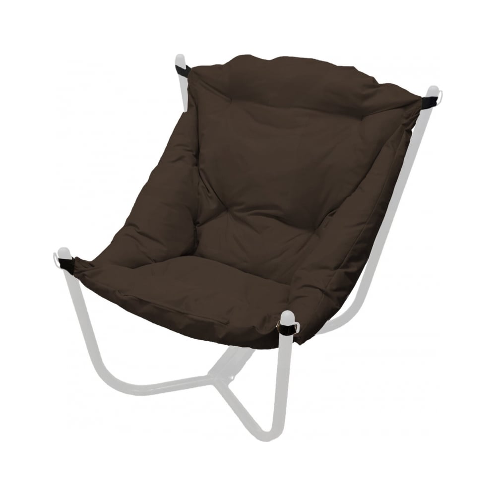 Изображение товара Кресло M-GROUP ЧИЛ с белым каркасом и коричневой обивкой