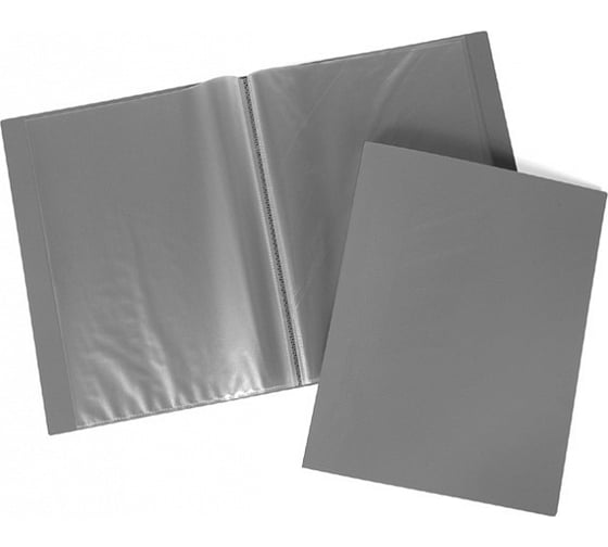 Изображение товара Пластиковая папка Hatber 100 вкладышей А4 корешок 40 мм LINE 700 мкм Серая, 18шт. 036985