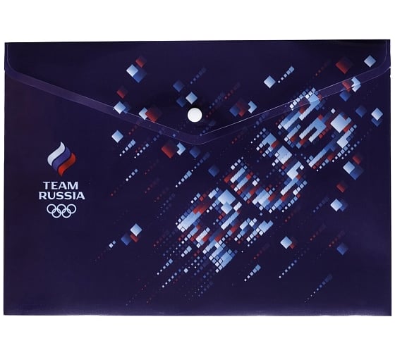 Изображение товара Пластиковая папка-конверт на кнопке Hatber А4 Команда России, 10шт. 049931