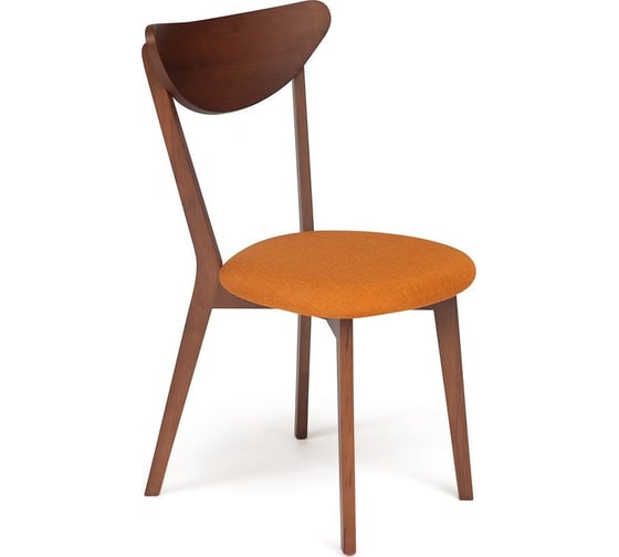 Изображение товара Стул Tetchair 2 шт., мягкое сиденье/цвет сиденья - оранжевый, maxi (макси) каркас бук, сиденье ткань, 86x48.5x54.5, коричневый 10467