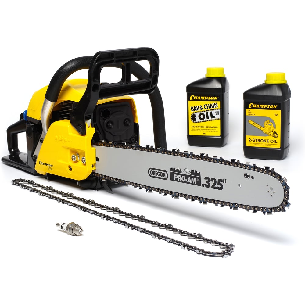 Изображение товара Бензопила Champion 254-18 0,325 1,5 72 полупрофессиональная с подарочным набором