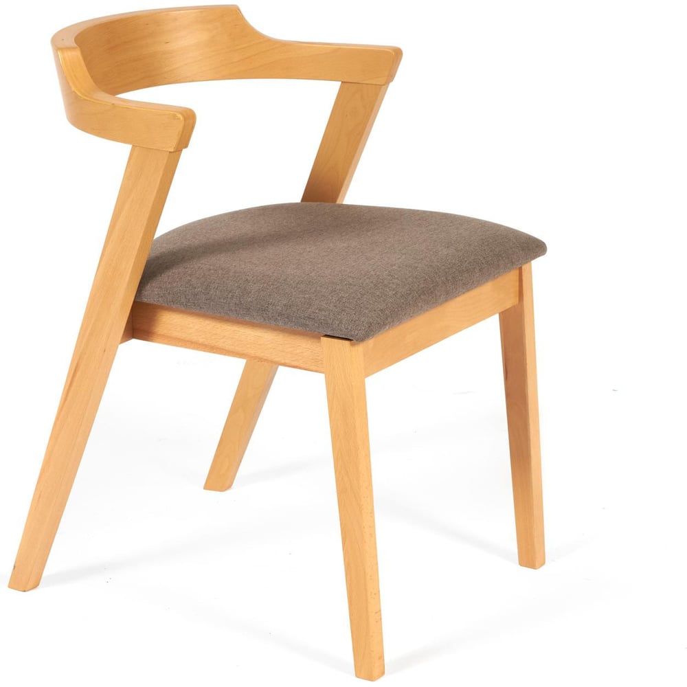 Изображение товара Стул Tetchair 2 шт., мягкое сидение versa (верса), каркас бук, сиденье ткань, 54.5x56x74 см, натуральный + коричневый 13989