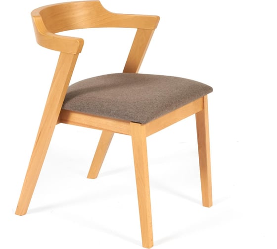 Изображение товара Стул Tetchair 2 шт., мягкое сидение versa (верса), каркас бук, сиденье ткань, 54.5x56x74 см, натуральный + коричневый 13989