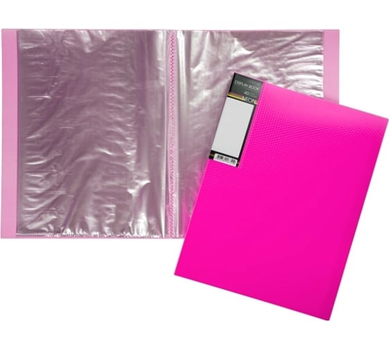 Изображение товара Пластиковая папка Hatber HD 40 вкладышей А4 корешок 21 мм DIAMOND NEON 700 мкм Розовая, 26шт. 035338